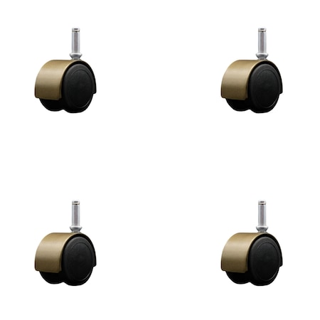 Service Caster 2'' Floor Safe Antique Hooded Twin Wheel Caster Grip Ring Stem , 4PK SCC-GR02S50D-NYU-WA-716X1716-4